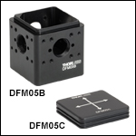 16 mm Cage-Compatible, Kinematic Fluorescence Filter Cube Tops and Bottoms